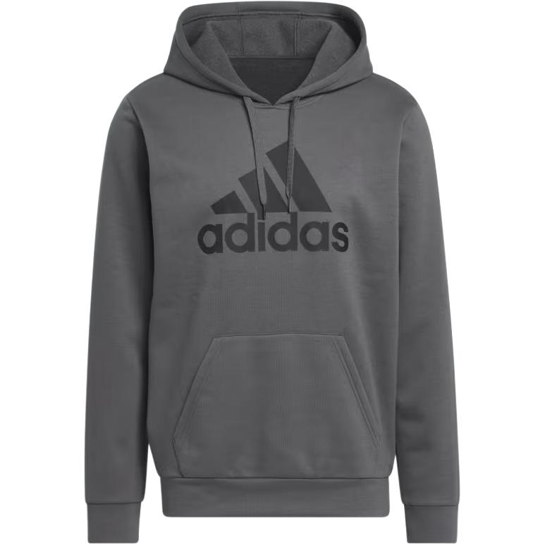 adidas Fleece Hooded Sweatshirt Grey with Logo Letter Print Design IV7188