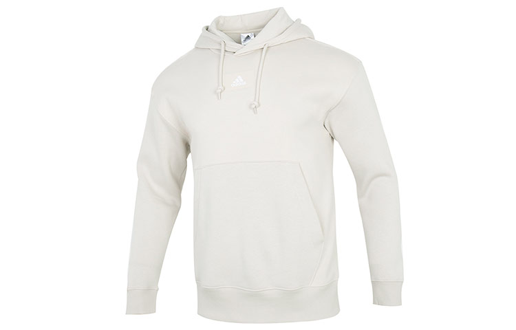 adidas Fleece Hoodie White Winter Casual Logo Sweatshirt HK2825