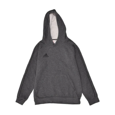 adidas Fleece Pullover Sweatshirt Deep Grey - Logo Print Soccer Style CV3327