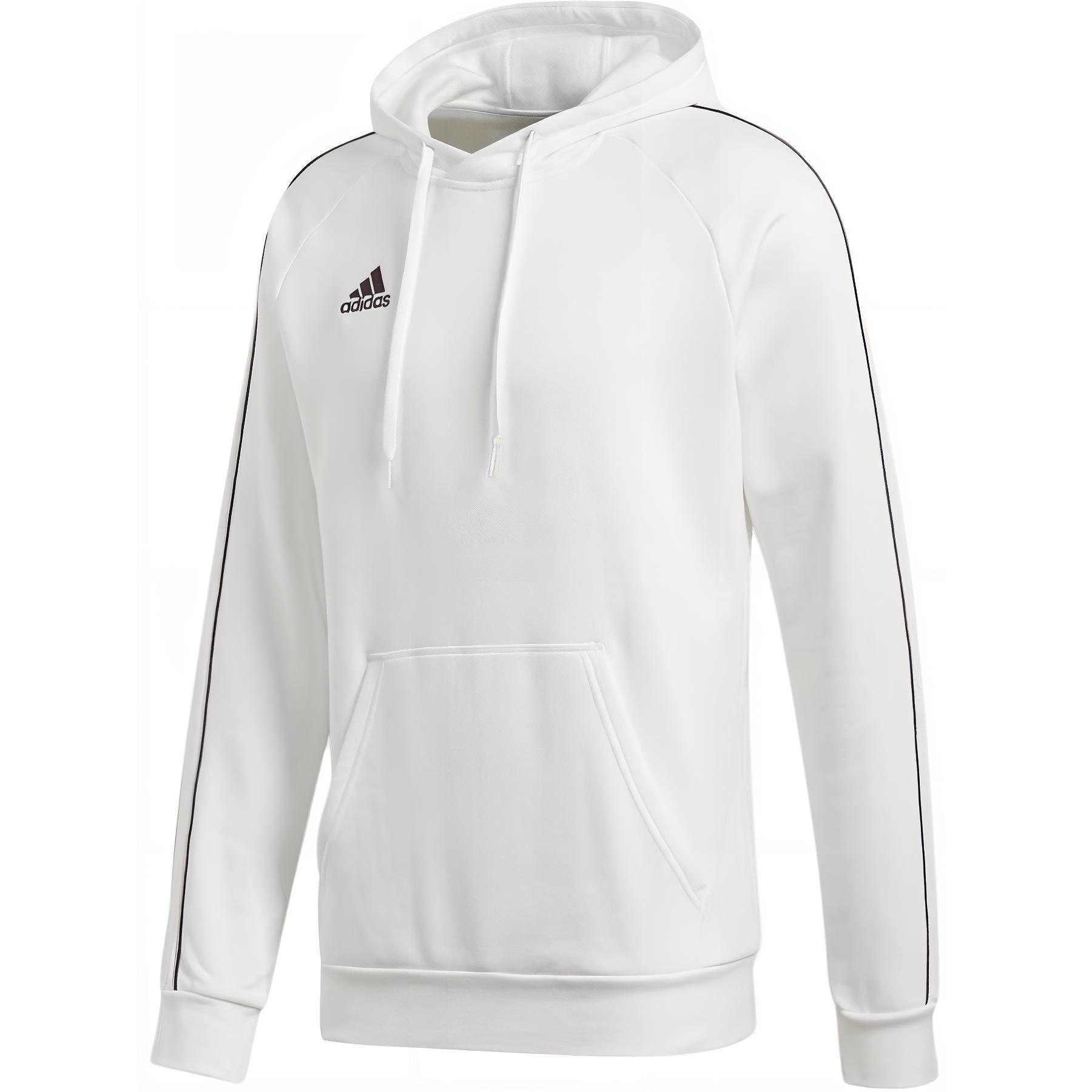 adidas Fleece Soccer Hoodie Pullover White FS1895