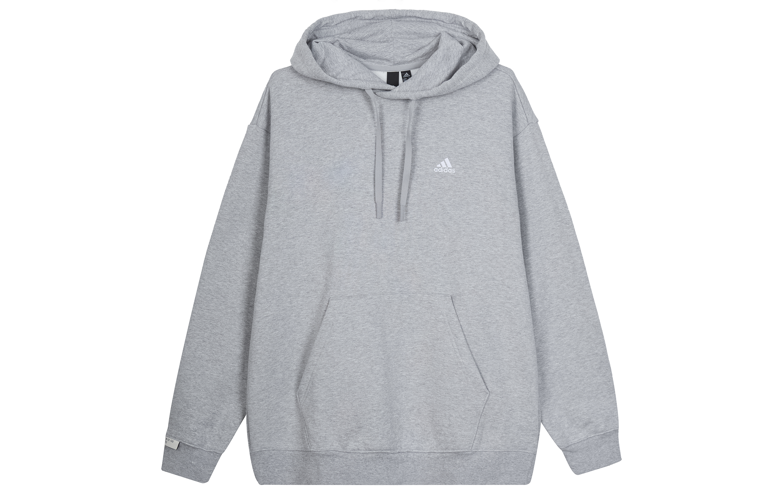 adidas Fleece Thickened Hoodie Sweatshirt in Medium Grey IV7586