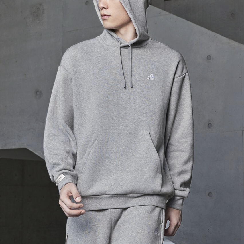 adidas Fleece Thickened Hoodie Sweatshirt in Medium Grey IV7586 圖 4