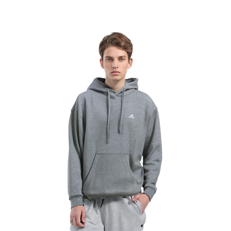 adidas Fleece Thickened Hoodie Sweatshirt in Medium Grey IV7586 圖 8