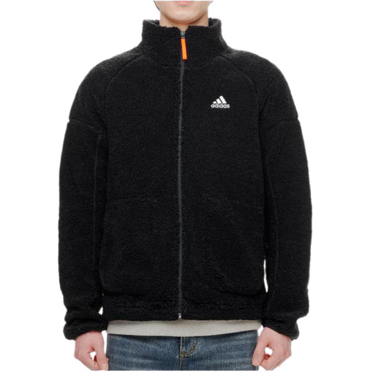 adidas Fleece Zip Jacket with Embroidered Logo - Black FR5284