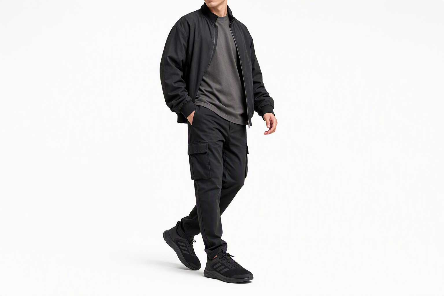 Order adidas Fluidstreet 減震防滑耐磨 低筒 跑步鞋 男款 黑灰