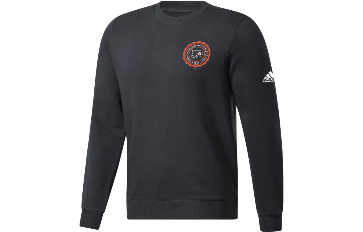 adidas Flyers Ice Hockey Crewneck Sweatshirt Black Long Sleeve Pullover IK9273