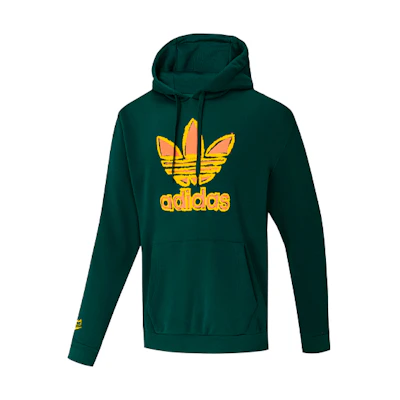 adidas Forest Green Large Logo Print Pullover Sweatshirt GR9960