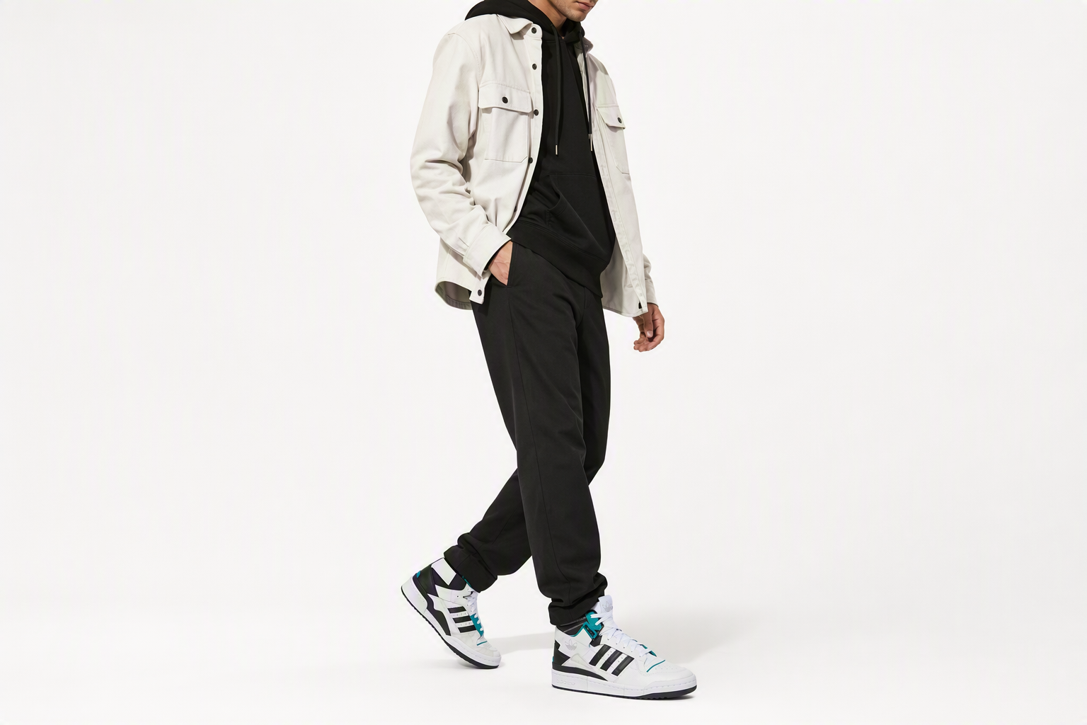 Order adidas Forum Exhibit Mid ''Blanc Noir'' H01921