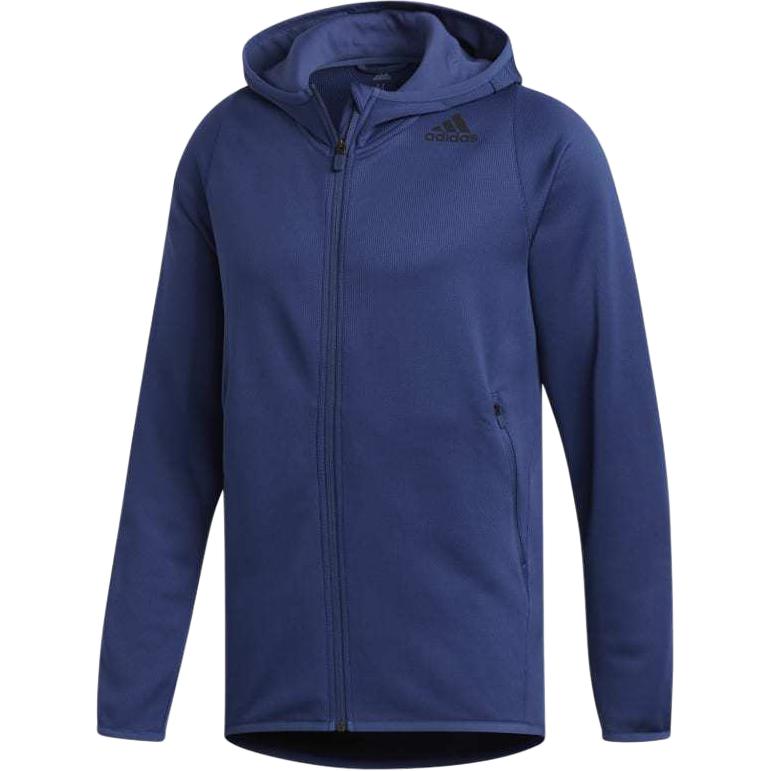 adidas Freelift Daily 3-Stripes Logo Hoodie Jacket Blue Long Sleeve FL4580