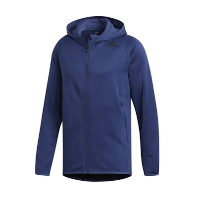 adidas Freelift Daily 3-Stripes Logo Hoodie Jacket Blue Long Sleeve FL4580