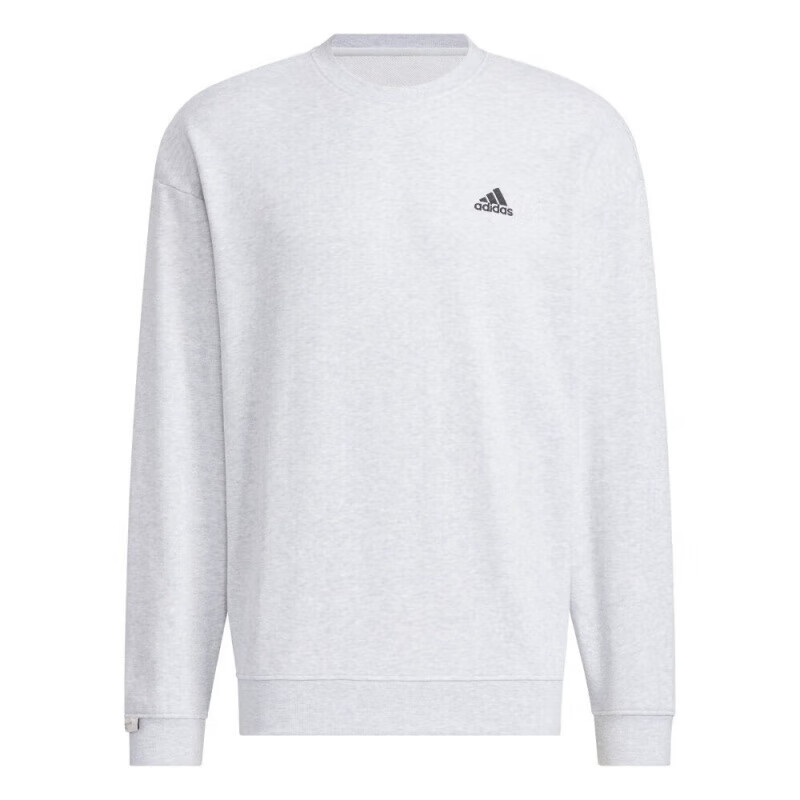 adidas French Terry Crew Sweatshirt Unisex Light Gray Casual Thickened Comfort JM9110