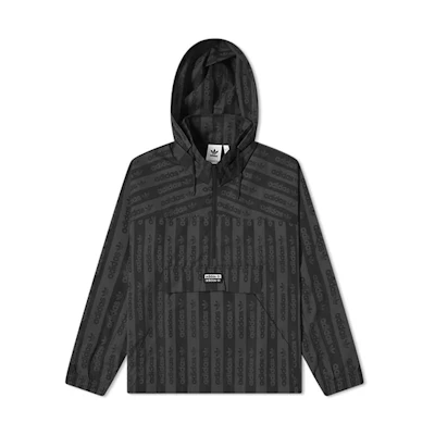 adidas FS TT Half-Zip Detachable Hood Sports Jacket Black FM2225
