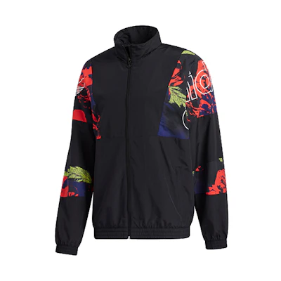 adidas Fstv Tracktop Black Sports Jacket with Stand-Up Collar GJ7772