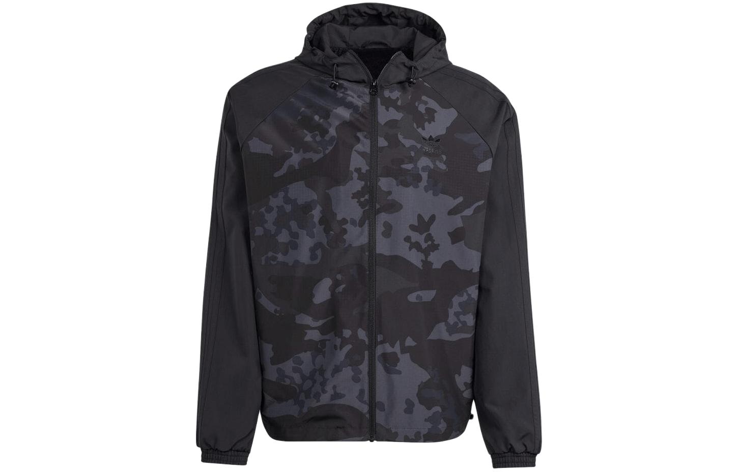 adidas Full-Print Zip Hoodie Jacket - Black IS0258