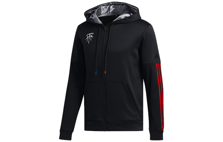 adidas Full-Zip Basketball Hoodie Jacket - Black FH7733