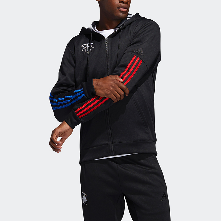 Shop adidas Full-Zip Basketball Hoodie Jacket - Black FH7733