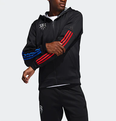 adidas Full-Zip Basketball Hoodie Jacket - Black FH7733 Shop adidas Full-Zip Basketball Hoodie Jacket - Black FH7733