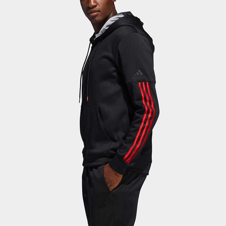 Sizing adidas Full-Zip Basketball Hoodie Jacket - Black FH7733