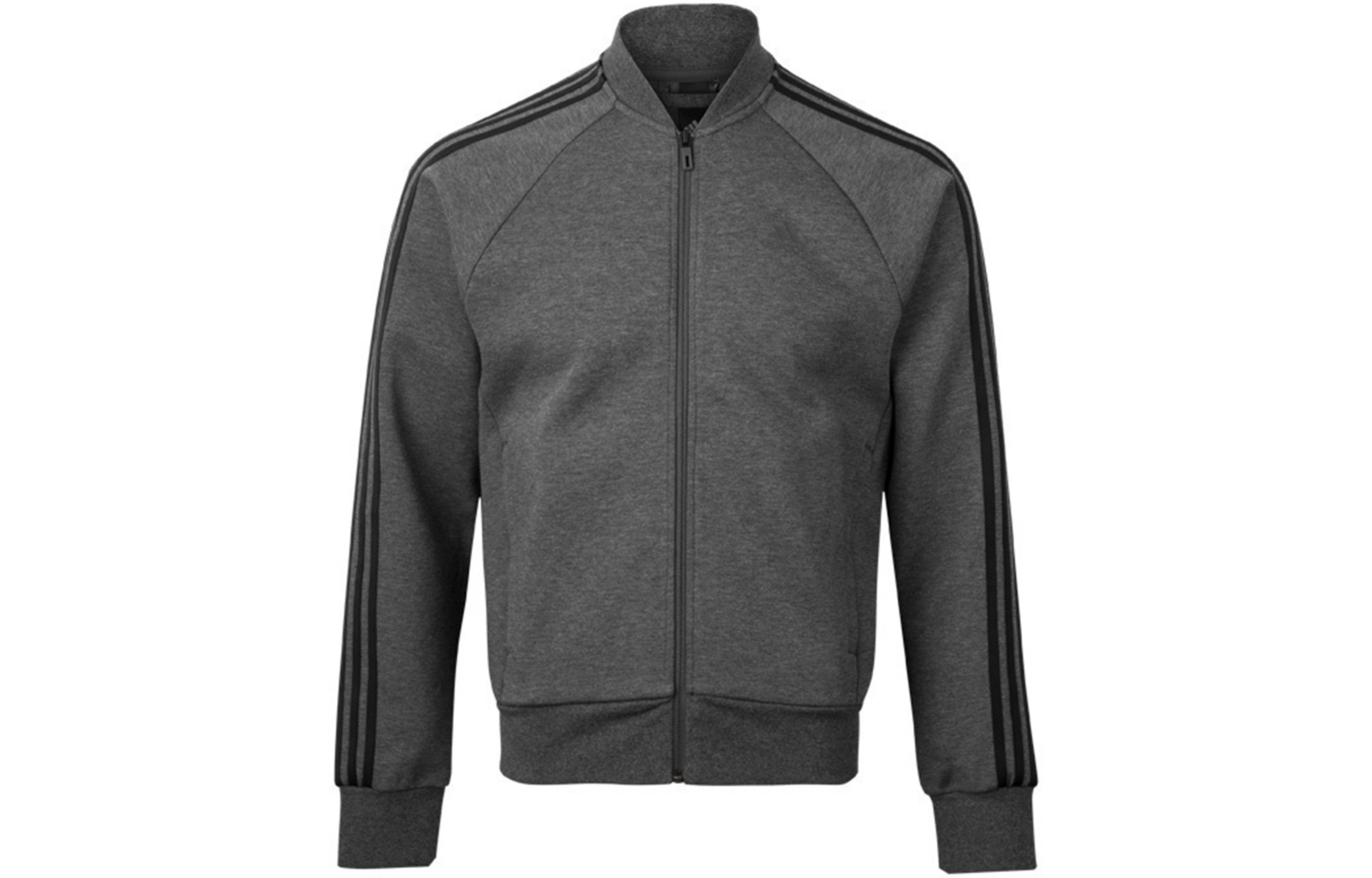 adidas Full-Zip Casual Sports Jacket Dark Heather Gray DW4658