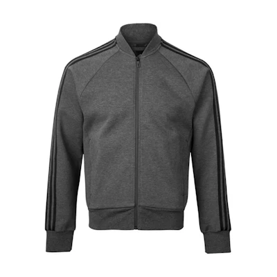 adidas Full-Zip Casual Sports Jacket Dark Heather Gray DW4658