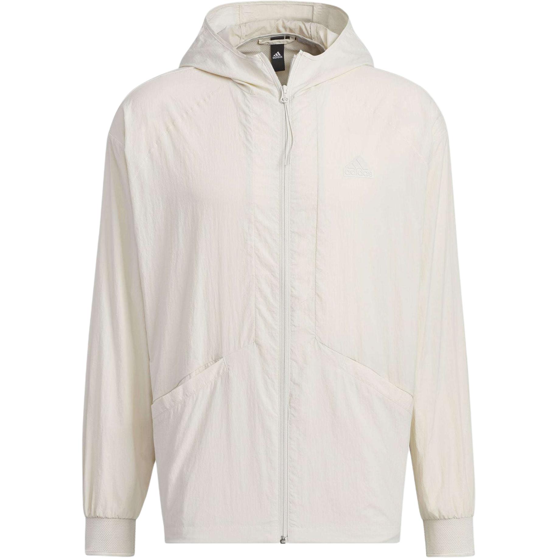adidas Full-Zip Hooded Raglan Jacket Talc Color Outdoor Wear IY0745