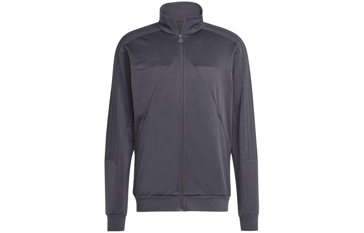 adidas Full-Zip Jacket with Minimal Logo & 3-Stripes in Carbon Black IA3064