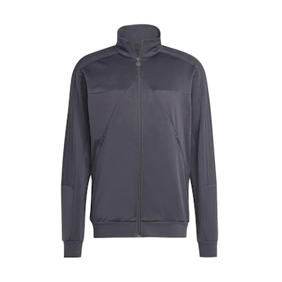 adidas Full-Zip Jacket with Minimal Logo & 3-Stripes in Carbon Black IA3064