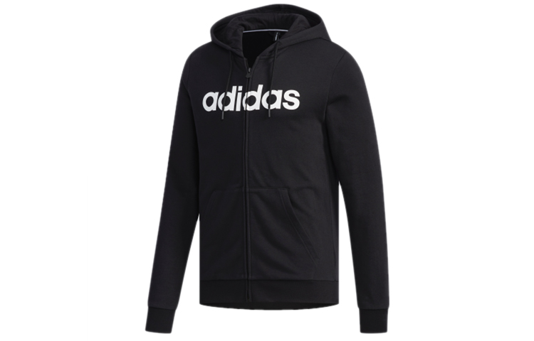 adidas Full-Zip Linear Hoodie Jacket Black EI4736