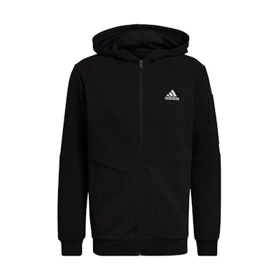 adidas Full-Zip Logo Solid Color Hoodie Jacket Japan Edition Black HE1811
