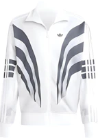 adidas Full-Zip Retro Track Jacket White with Logo Print and Striped Design IZ1640 adidas Full-Zip Retro Track Jacket White with Logo Print and Striped Design IZ1640