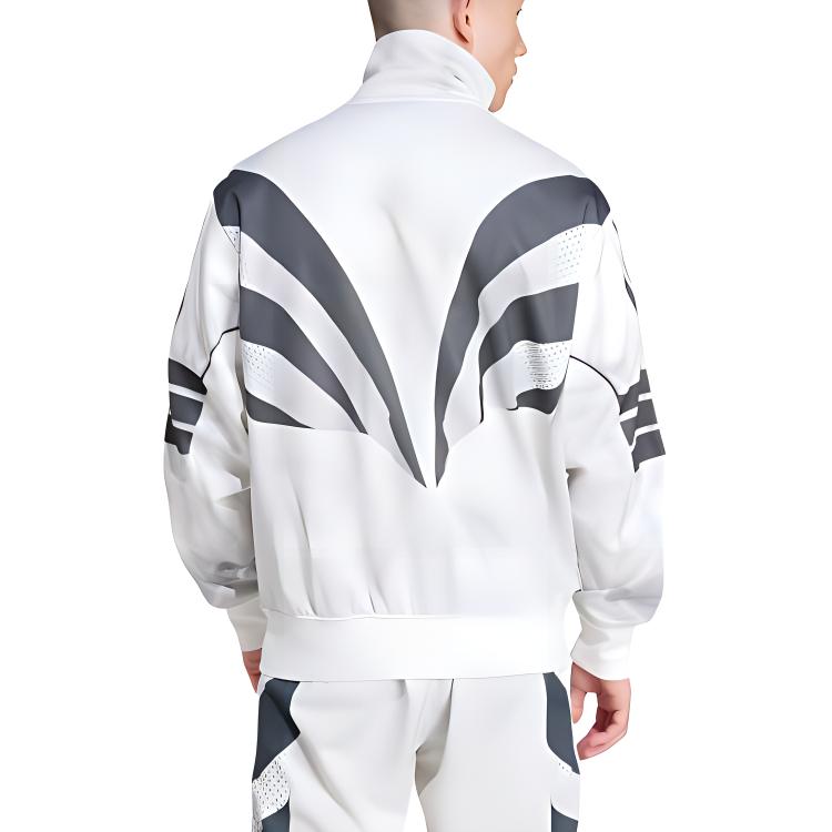 adidas Full-Zip Retro Track Jacket White with Logo Print and Striped Design IZ1640 圖 5