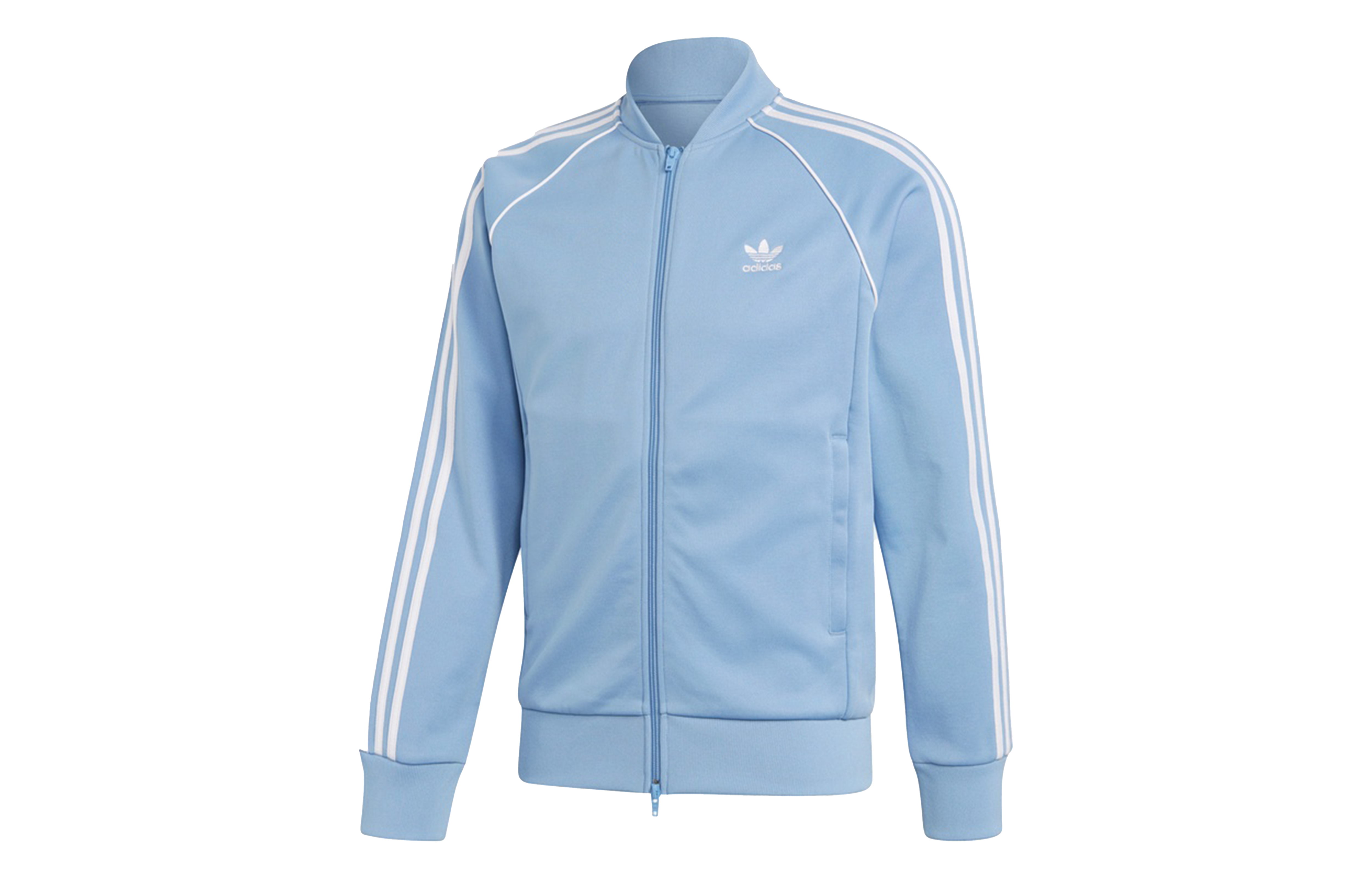 adidas Full-Zip Sports Jacket Crew Neck - Ash Blue CW1258