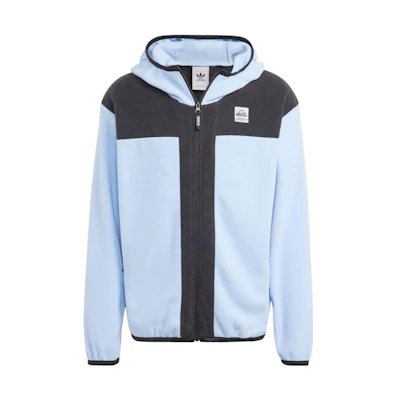 adidas Full-Zip Wool Jacket Blue Dawn with Logo Patch Design HR4224