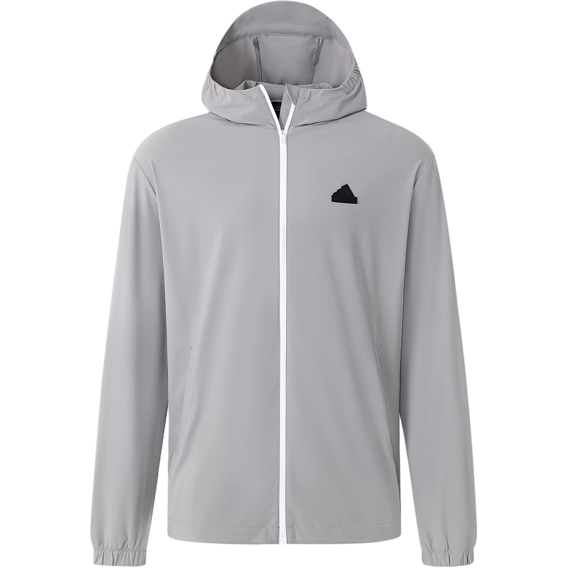 adidas Functional Hoodie Zip Jacket Ice Gray Casual Sportswear JD5735