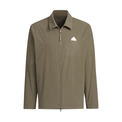 adidas Fustl Jacket Casual Sportswear, Collared, Green Brown JE3685