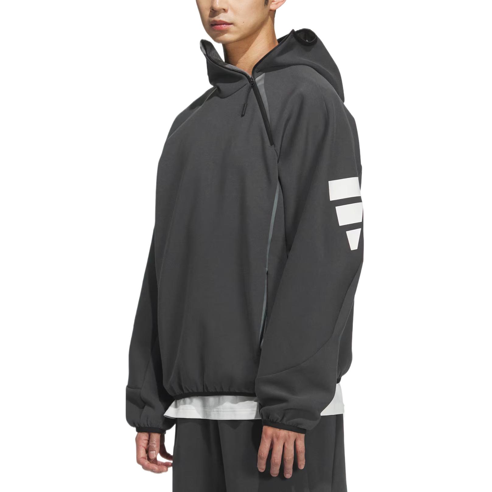 adidas FUSTL P Hoodie Casual Sweatshirt Carbon Black JM6237 圖 3