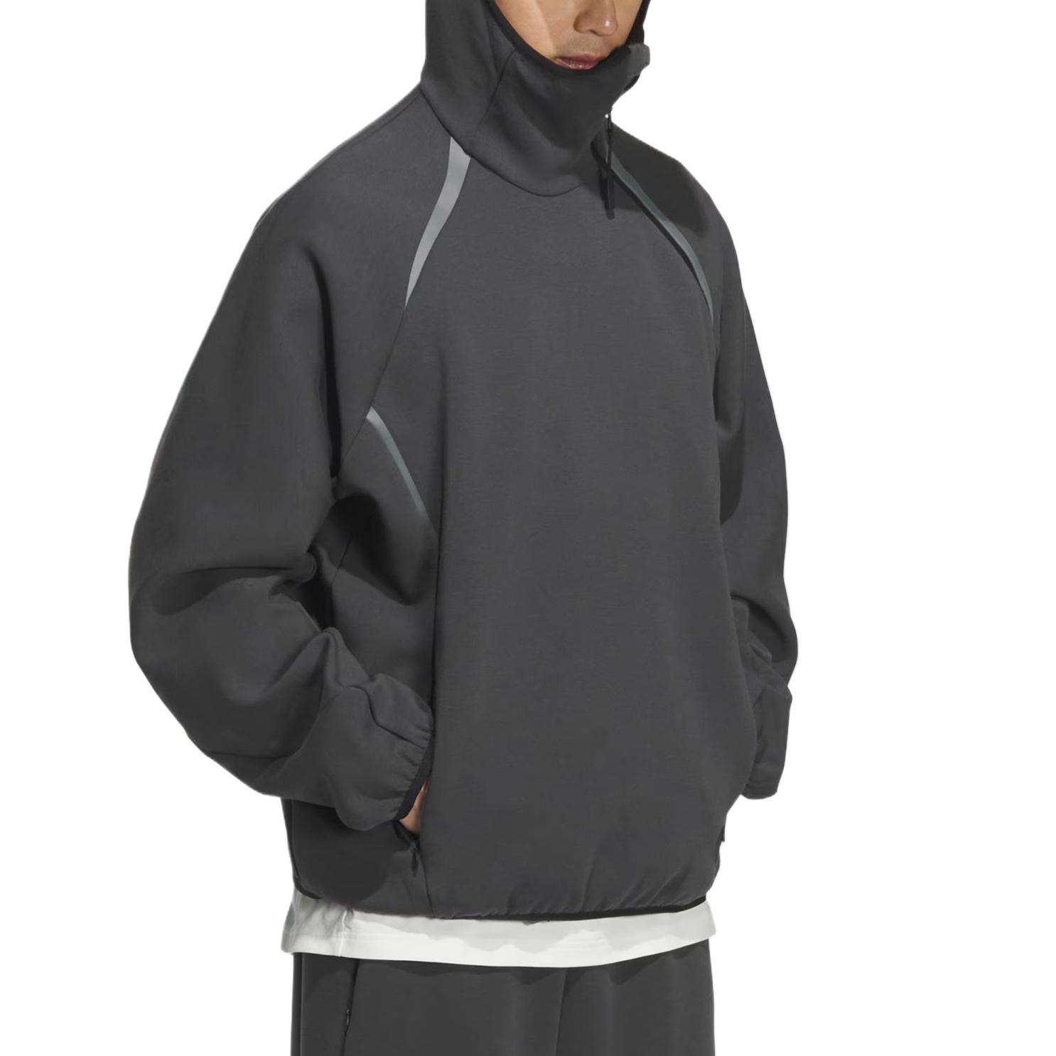 adidas FUSTL P Hoodie Casual Sweatshirt Carbon Black JM6237 圖 5