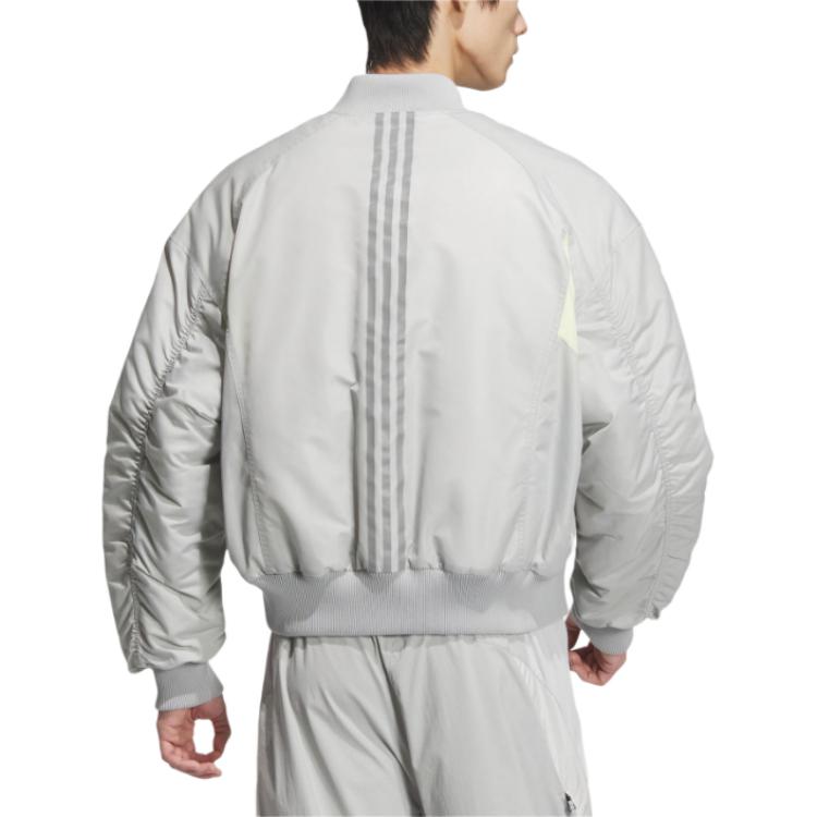 adidas FUSTL Padded Jacket Cement Gray Multi-Color Casual Warm Zip-Up for Men. JI6847 圖 4
