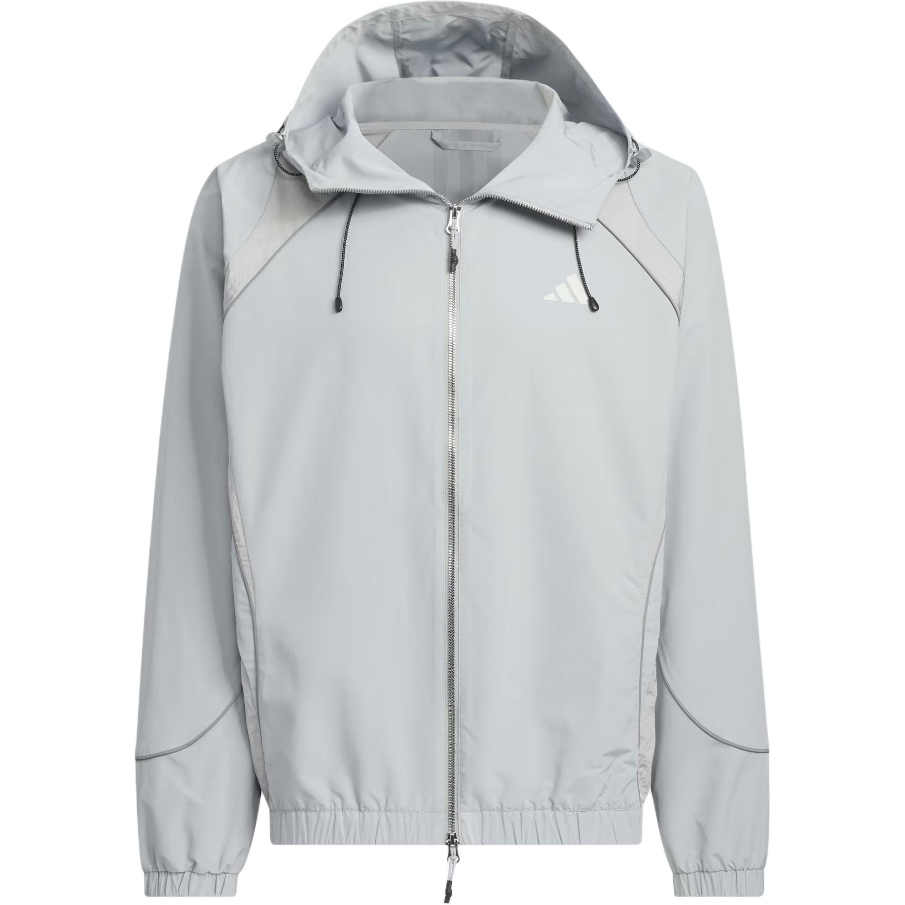 adidas FUSTL WOVEN Logo Striped Hooded Jacket Rock Grey Casualwear JI8736