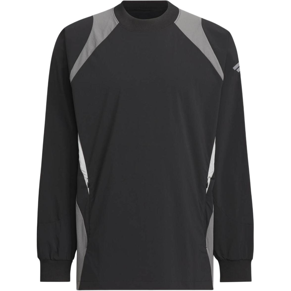 adidas Futsal Woven Retro Sweatshirt Loose Fit Black/Dark Gray Long Sleeve JI8744