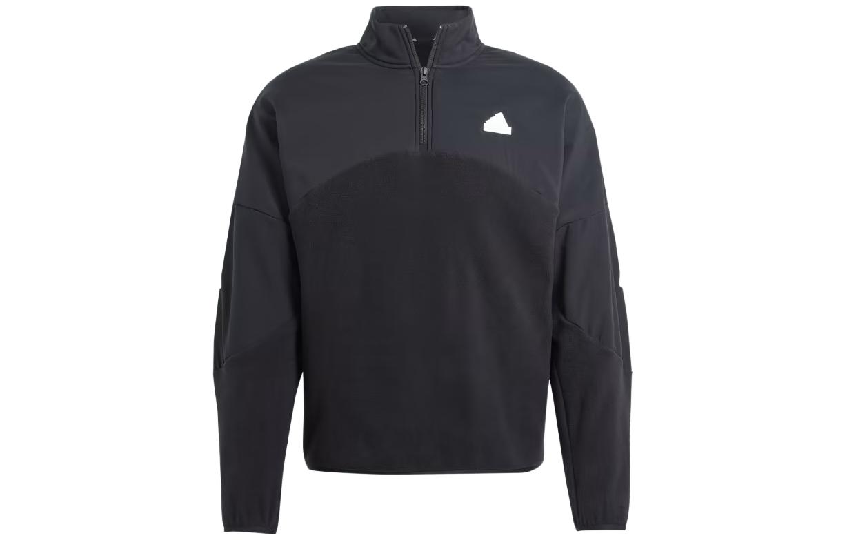 adidas Future Icons 3-Stripes 1/4-Zip Sweatshirt Black Colorblock Jacket IB6128