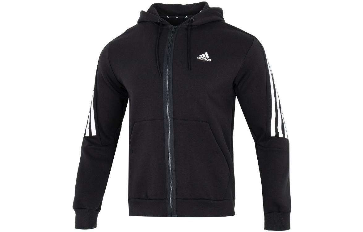 adidas Future Icons 3-Stripes Black Full-Zip Hoodie Jacket HK4568