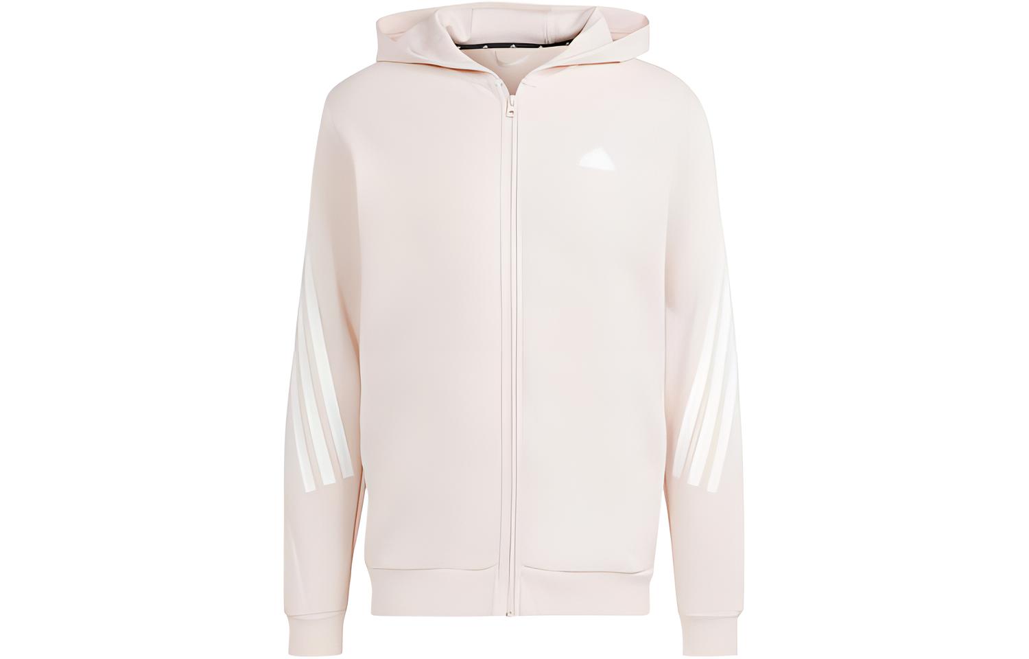 adidas Future Icons 3-Stripes Full Zip Hoodie Beige Colorblock Hoodie IR9207