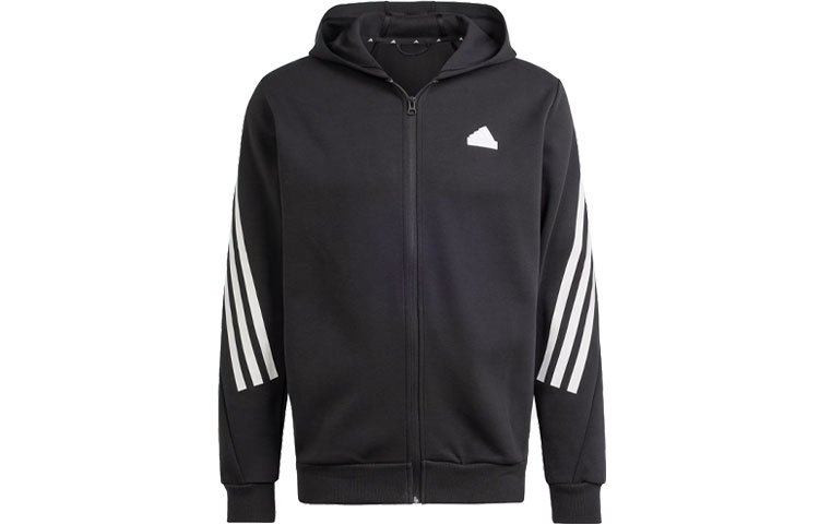 adidas Future Icons 3-Stripes Full Zip Hoodie Black Colorblock Jacket IR9159