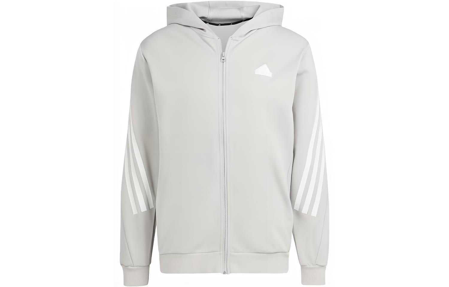 adidas Future Icons 3-Stripes Full Zip Hoodie Gray Jacket IR9157