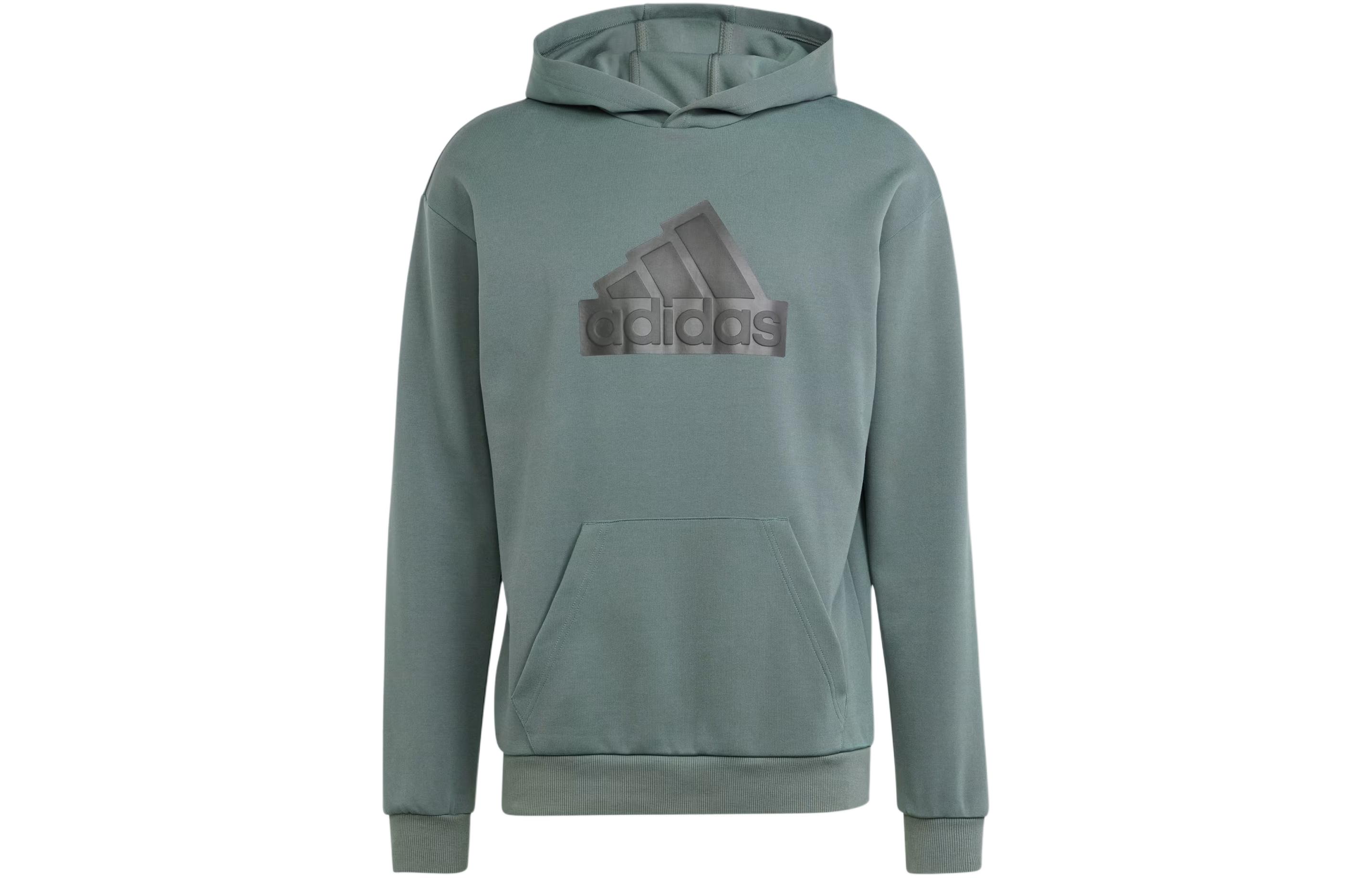 adidas Future Icons Badge of Sport Green Hoodie Long Sleeve Pullover IN3324