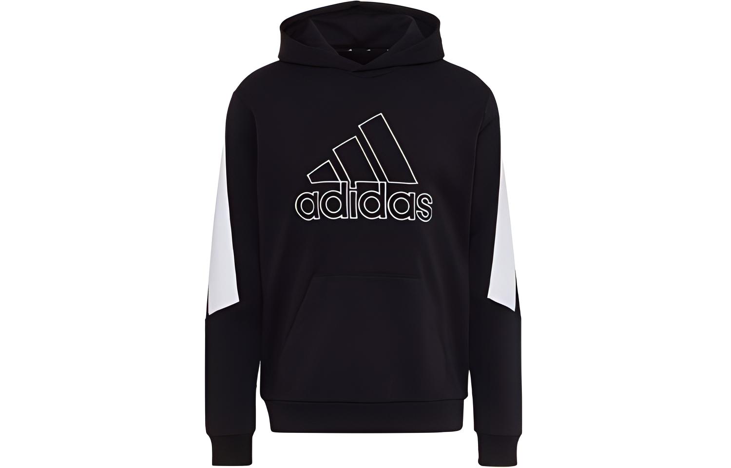 adidas Future Icons Badge of Sport Logo Colorblock Hoodie Black HK4547