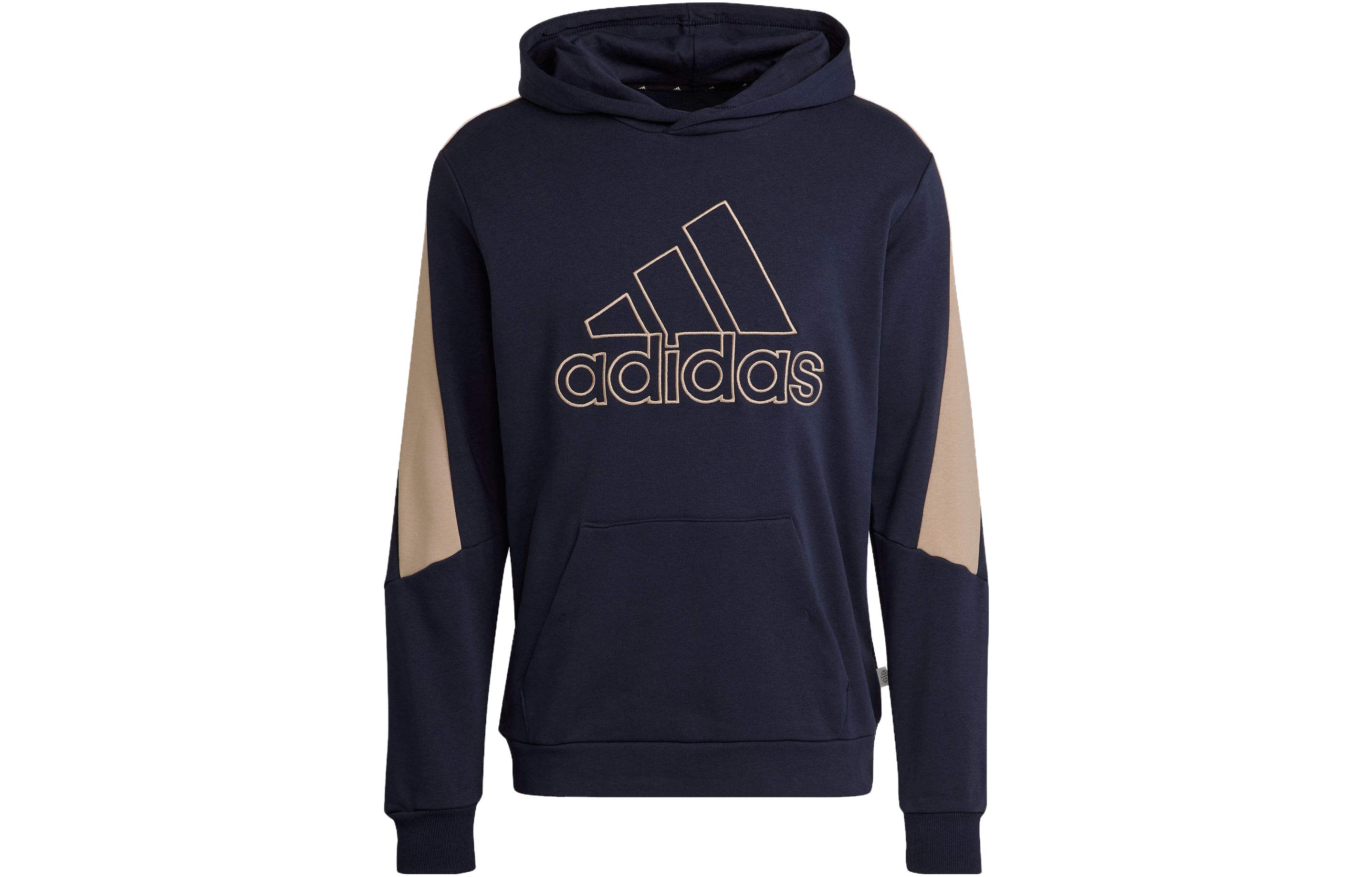 adidas Future Icons Badge of Sport Logo Hoodie Navy Blue Pullover HK4545