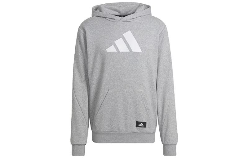 adidas Future Icons Pullover Hoodie Grey Sweatshirt with Logo Print HA1412