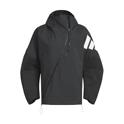 adidas Future Style FW24 Black Hoodie Jacket with Multiple Pockets. JN3424